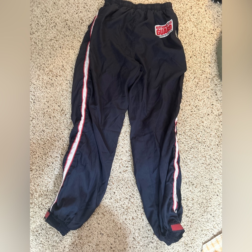 National guard Navy Blue  Track Pants with Red & White Stripe
